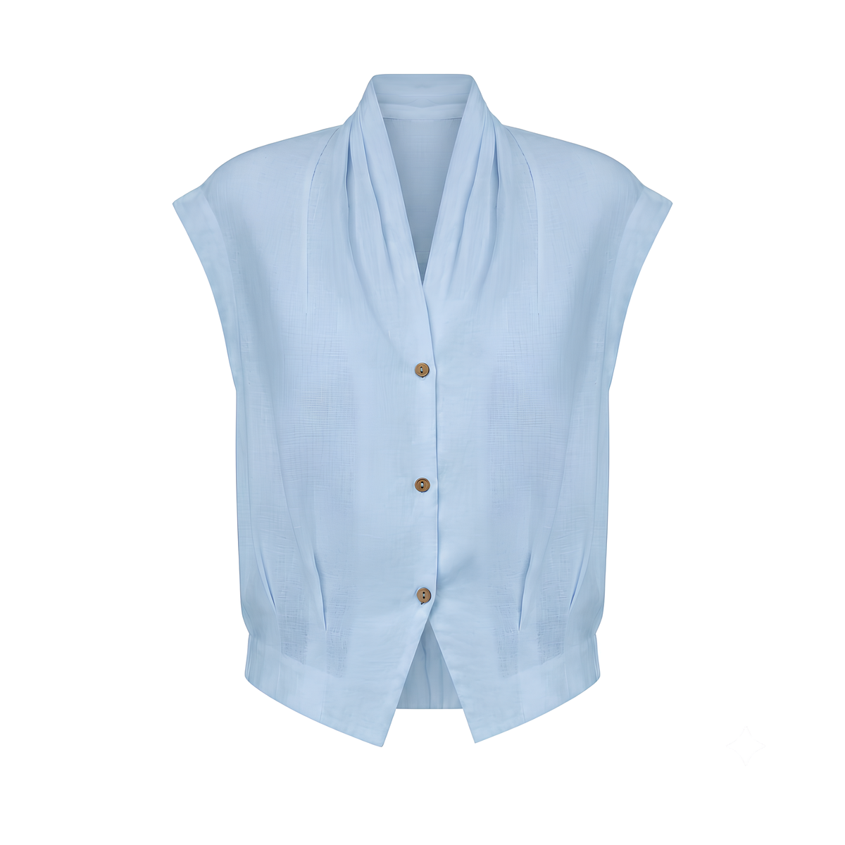 Surplice Linen Cropped Shirt