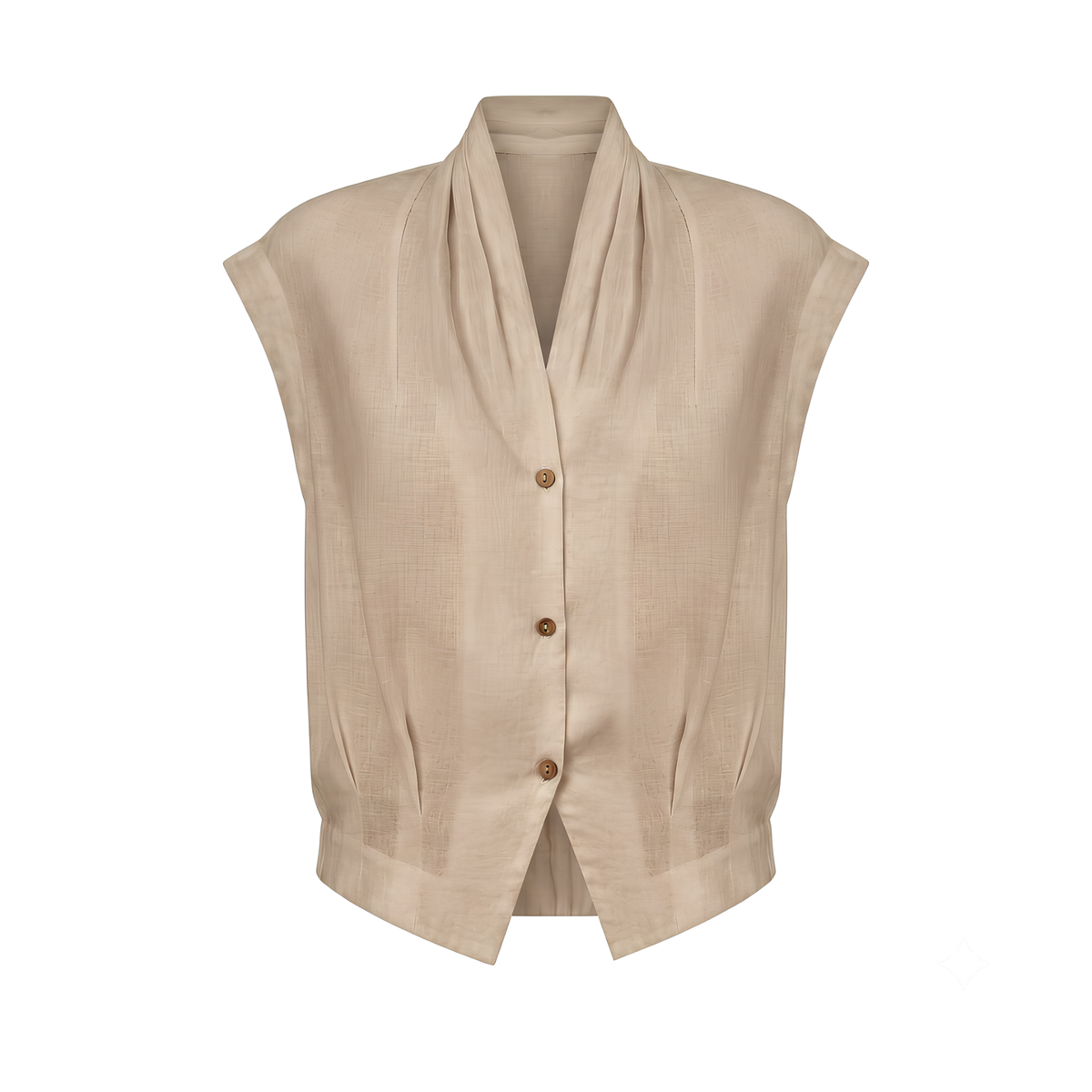 Surplice Linen Cropped Shirt