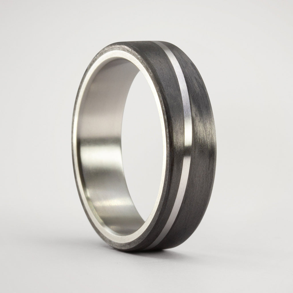 Anillo diagonal fibra de carbono y titanio