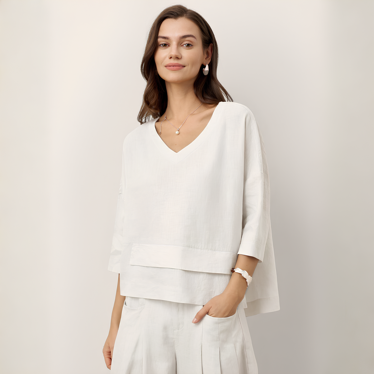 Viola Layered Linen Overtop