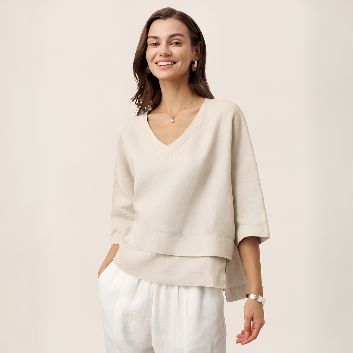 Viola Layered Linen Overtop